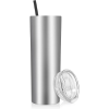 The Sleek Sip Tumbler | 20oz Insulated Stainless Steel | Skinny Design with Lid & Straw | The Roast Co.