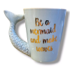 The Mermaid's Brew Mug | 10oz Ceramic "Make Waves" Coffee & Tea Cup | Unique Tail Handle | The Roast Co.