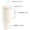 The Hydrate & Go Tumbler | 40oz Insulated Stainless Steel with Handle & Straw | Leak-Proof | The Roast Co.