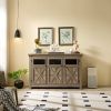 Farmhouse Sideboard Buffet Cabinet with Storage with 3 Doors, Kitchen Storage Cabinet, Coffee Bar Cabinet with Adjustable Shelf for Kitchen