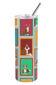 Lots of Red Boston Terrier Stainless Steel Skinny Tumbler Vacuum Double Walled Reusable Insulated Tumbler Travel Cup for Coffee Cocktails Gift with Li