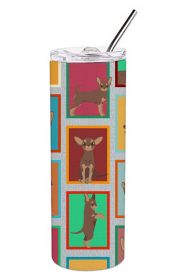 Lots of Chocolate Chihuahua Stainless Steel Skinny Tumbler Vacuum Double Walled Reusable Insulated Tumbler Travel Cup for Coffee Cocktails Gift with L