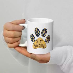 The Happy Paws Coffee Mug | 11oz Glossy Ceramic Dog Lover Gift | Positive Pet Owner Design | The Roast Co.