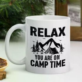 The Adventure Awaits Camp Mug | Mountain & Glamping Ceramic | 11oz Reusable Gift | The Roast Co.