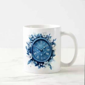 The Festive Christmas Clock Mug | 11oz Ceramic with Snowflake & Holly | Microwave & Dishwasher Safe | The Roast Co.