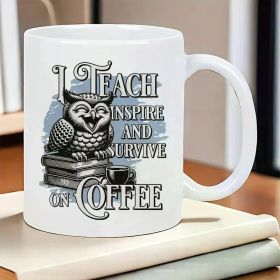 The Wise Owl Professor Mug | 11oz Ceramic with Books Design | Funny Coffee & Teaching Gift | The Roast Co.