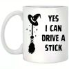 The "Yes, I Can Drive A Stick" Mug | Funny Halloween Witch Coffee Cup | 11oz Insulated Ceramic | The Roast Co.