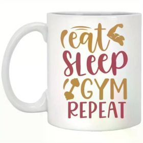 The "Eat Sleep Gym Repeat" Mug | Motivational Fitness Ceramic | 11oz Insulated & Reusable | The Roast Co.