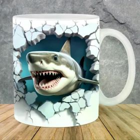 The "Jawsome" Shark Attack Mug | 3D Effect Ceramic 11oz | Unique Coffee Cup | The Roast Co.