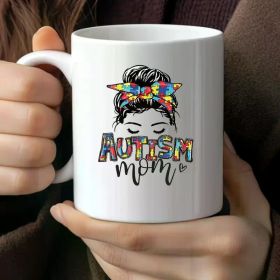 The "Autism Mom Strong" Mug | Puzzle Bow 11oz Ceramic | Unique Gift & Reusable | The Roast Co.