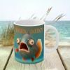 1pc Ceramic Mug Panicked Fish Coffee Mug, Shark Week Gift - Valentine'S Day Gift for Special