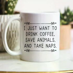 The "Drink Coffee, Save Animals, Take Naps" Mug | Pet Rescue 11oz Ceramic | Funny Cat & Dog Lover Gift | The Roast Co.