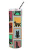 Lots of Black Schnauzer Stainless Steel Skinny Tumbler Vacuum Double Walled Reusable Insulated Tumbler Travel Cup for Coffee Cocktails Gift with Lid