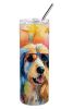 Afghan Hound Hippie Dawg Stainless Steel Skinny Tumbler Vacuum Double Walled Reusable Insulated Tumbler Travel Cup for Coffee Cocktails Gift with Lid
