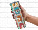 Lots of Red and White English Bulldog Stainless Steel Skinny Tumbler Vacuum Double Walled Reusable Insulated Tumbler Travel Cup for Coffee Cocktails G