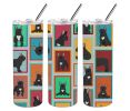 Lots of Black French Bulldog Stainless Steel Skinny Tumbler Vacuum Double Walled Reusable Insulated Tumbler Travel Cup for Coffee Cocktails Gift with