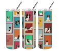 Lots of Tricolor Papillon Stainless Steel Skinny Tumbler Vacuum Double Walled Reusable Insulated Tumbler Travel Cup for Coffee Cocktails Gift with Lid