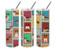 Lots of Sable Pembroke Corgi Stainless Steel Skinny Tumbler Vacuum Double Walled Reusable Insulated Tumbler Travel Cup for Coffee Cocktails Gift with
