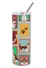 Lots of Red Siberian Husky Stainless Steel Skinny Tumbler Vacuum Double Walled Reusable Insulated Tumbler Travel Cup for Coffee Cocktails Gift with Li
