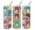 Lots of Black and White French Bulldog Stainless Steel Skinny Tumbler Vacuum Double Walled Reusable Insulated Tumbler Travel Cup for Coffee Cocktails