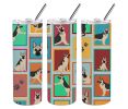 Lots of Black and Silver German Shepherd Stainless Steel Skinny Tumbler Vacuum Double Walled Reusable Insulated Tumbler Travel Cup for Coffee Cocktail