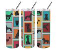 Lots of Black Great Dane Stainless Steel Skinny Tumbler Vacuum Double Walled Reusable Insulated Tumbler Travel Cup for Coffee Cocktails Gift with Lid