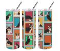 Lots of Tricolor Cardigan Corgi Stainless Steel Skinny Tumbler Vacuum Double Walled Reusable Insulated Tumbler Travel Cup for Coffee Cocktails Gift wi