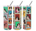 Lots of Tricolor Cavalier Spaniel Stainless Steel Skinny Tumbler Vacuum Double Walled Reusable Insulated Tumbler Travel Cup for Coffee Cocktails Gift