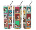 Lots of Brindle English Bulldog Stainless Steel Skinny Tumbler Vacuum Double Walled Reusable Insulated Tumbler Travel Cup for Coffee Cocktails Gift wi