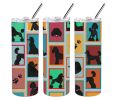Lots of Black Standard Poodle Stainless Steel Skinny Tumbler Vacuum Double Walled Reusable Insulated Tumbler Travel Cup for Coffee Cocktails Gift with