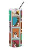Lots of Brindle Cardigan Corgi Stainless Steel Skinny Tumbler Vacuum Double Walled Reusable Insulated Tumbler Travel Cup for Coffee Cocktails Gift wit