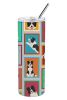 Lots of Border Collie Stainless Steel Skinny Tumbler Vacuum Double Walled Reusable Insulated Tumbler Travel Cup for Coffee Cocktails Gift with Lid