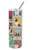 Lots of Brindle Cardigan Corgi Stainless Steel Skinny Tumbler Vacuum Double Walled Reusable Insulated Tumbler Travel Cup for Coffee Cocktails Gift wit