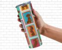 Lots of Chocolate and Tan Dachshund Stainless Steel Skinny Tumbler Vacuum Double Walled Reusable Insulated Tumbler Travel Cup for Coffee Cocktails Gif