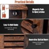 Buffet Cabinet Industrial Sideboard Storage Cabinet with Slatted Door and 3 Adjustable Shelves