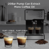 20Bar Espresso machine 950W semi-automatic coffee machine 1 cup / 2 cup compatible with ESE POD capsule filter and milk foam device steam rod steam ty