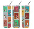 Lots of Red Boston Terrier Stainless Steel Skinny Tumbler Vacuum Double Walled Reusable Insulated Tumbler Travel Cup for Coffee Cocktails Gift with Li