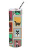 Lots of Black and Silver Schnauzer Stainless Steel Skinny Tumbler Vacuum Double Walled Reusable Insulated Tumbler Travel Cup for Coffee Cocktails Gift