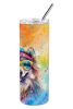 Keeshond Hippie Dawg Stainless Steel Skinny Tumbler Vacuum Double Walled Reusable Insulated Tumbler Travel Cup for Coffee Cocktails Gift with Lid