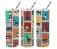 Lots of Black and Silver Schnauzer Stainless Steel Skinny Tumbler Vacuum Double Walled Reusable Insulated Tumbler Travel Cup for Coffee Cocktails Gift