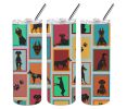 Lots of Doberman Pinscher Stainless Steel Skinny Tumbler Vacuum Double Walled Reusable Insulated Tumbler Travel Cup for Coffee Cocktails Gift with Lid