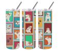 Lots of Piebald English Bulldog Stainless Steel Skinny Tumbler Vacuum Double Walled Reusable Insulated Tumbler Travel Cup for Coffee Cocktails Gift wi