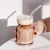 The Saturn Hourglass Glass Mug | 200ml Clear Coffee, Latte & Juice Tumbler | Handmade & Reusable | The Roast Co.