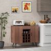 Mid-century Modern Buffet Sideboard Server Cabinet with 9-Bottle Wine Rack