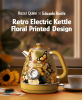 The Roast Co. Retro Floral Electric Kettle | 1.7L Fast Boil | BPA-Free Stainless Steel | The Roast Co.