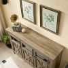 Farmhouse Sideboard Buffet Cabinet with Storage with 3 Doors, Kitchen Storage Cabinet, Coffee Bar Cabinet with Adjustable Shelf for Kitchen