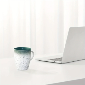 The Artisan's Brew Mug | 18oz Unique Green Pottery Coffee Cup | Reactive Glaze & Durable | The Roast Co.