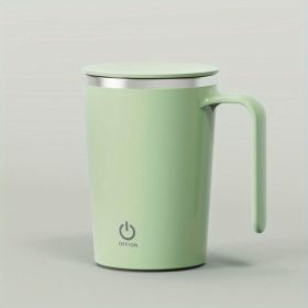 Rechargeable Self-Stirring Coffee Mug | Magnetic Cup for Travel | The Roast Co. (Color: Green)