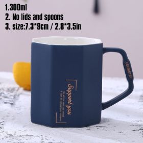 Christmas Ceramic Cup Creative Cute Santa Claus Astronaut Star Coffee Cup Large Capacity Milk Water Mug With Spoon Gift Box Xmas (Ships From: CN, Color: Without lid- spoon)