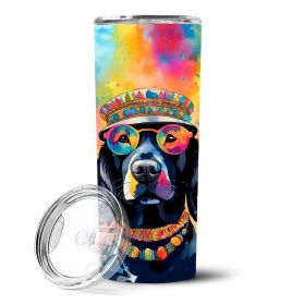 Black Labrador Hippie Dawg Stainless Steel Skinny Tumbler Vacuum Double Walled Reusable Insulated Tumbler Travel Cup for Coffee Cocktails Gift with Li (Default: Default)